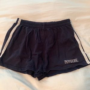 Pepperdine athletic shorts with elastic waist and tie